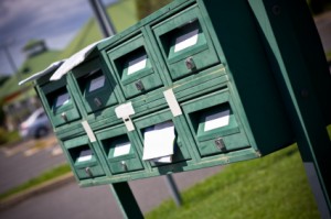 Green residential mailboxes